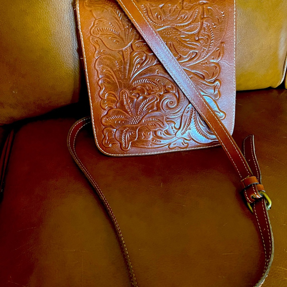 Patricia Nash leather medium size Crossbody handbag.  Only used once.